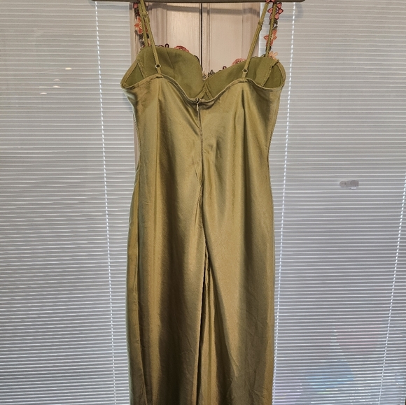 Selfie Leslie Satin Slip Dress with Floral Trim - Picture 5 of 11
